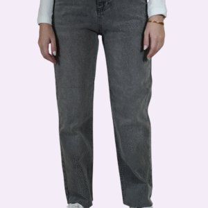 yüksek bel füme (koyu gri) jean pantolon